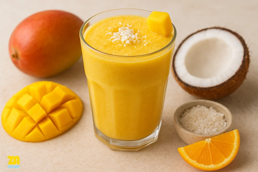 اسموتی با انبه و شیر نارگیل