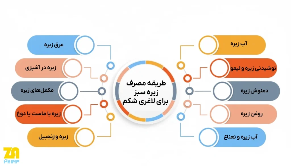 مصرف زیره سبز برای لاغری شکم